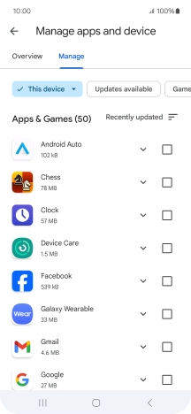 Press the required app.