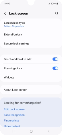 Press Screen lock type and key in the additional lock code you created earlier.