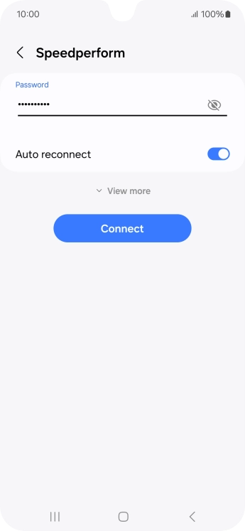 Key in the password for the WiFi network and press Connect.