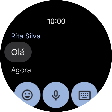 Prima o ícone de microfone.