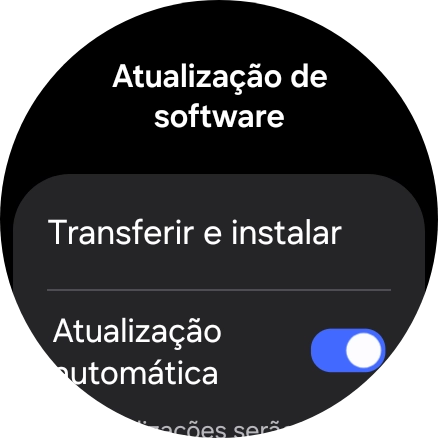 Prima Transferir e instalar. Se existir uma nova versão de software disponível, será agora indicado no ecrã. Siga as indicações no ecrã para atualizar o software no seu smartwatch.