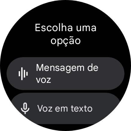 Prima a definição pretendida e siga as indicações no ecrã para ditar e enviar a resposta pretendida.