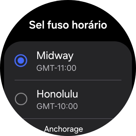 Prima o fuso horário pretendido.