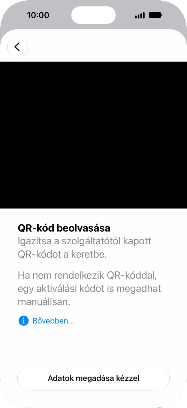 Helyezd az elküldött QR-kódot a telefon kameráján látható kereten belülre a kód beszkenneléséhez. Helyezd az elküldött QR-kódot a telefon kameráján látható kereten belülre a kód beszkenneléséhez.