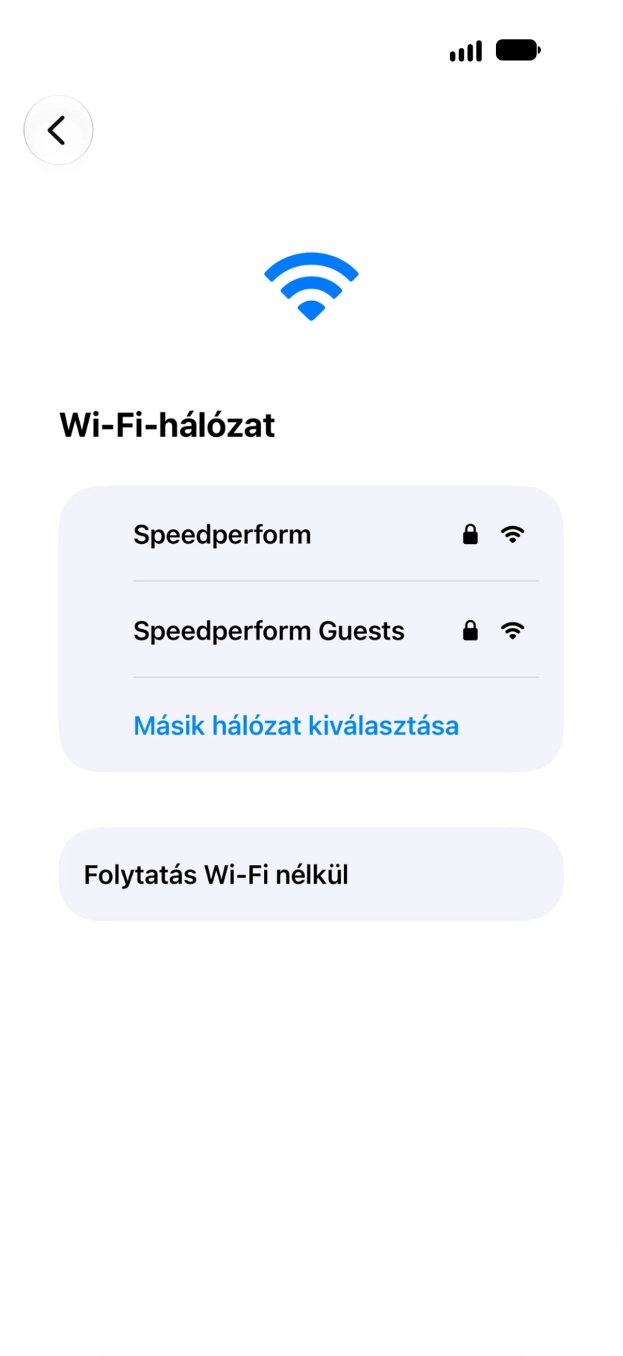Válaszd ki a kívánt Wi-Fi hálózatot. Válaszd ki a kívánt Wi-Fi hálózatot.