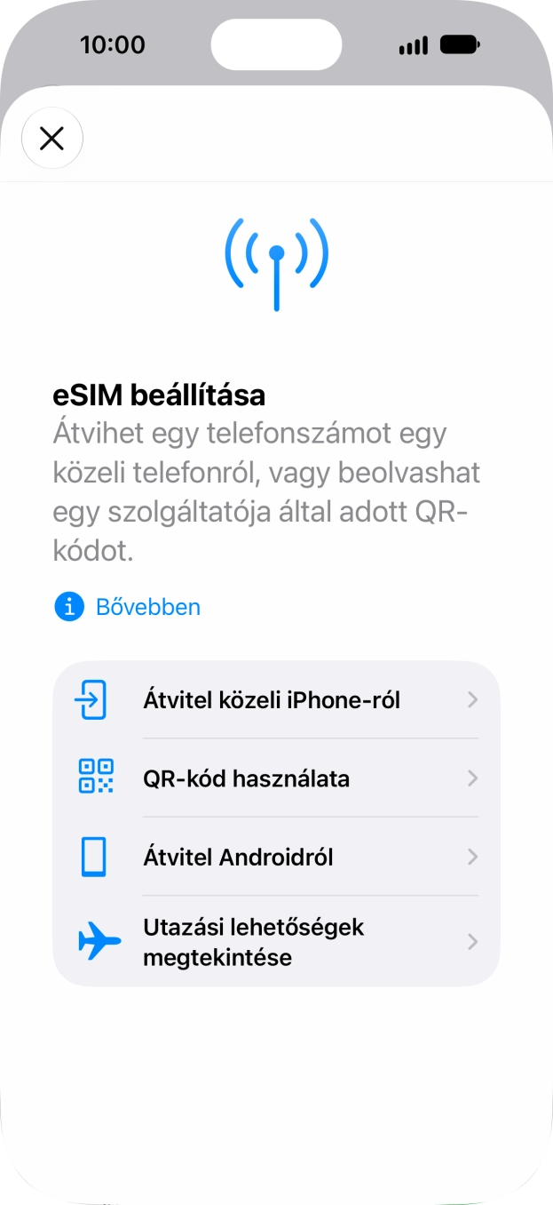 Válaszd a QR-kód használata lehetőséget. Válaszd a QR-kód használata lehetőséget.