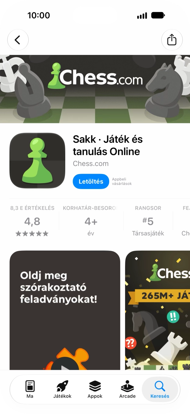 Válaszd a Letöltés lehetőséget, és kövesd a képernyőn megjelenő utasításokat az alkalmazás telepítéséhez.