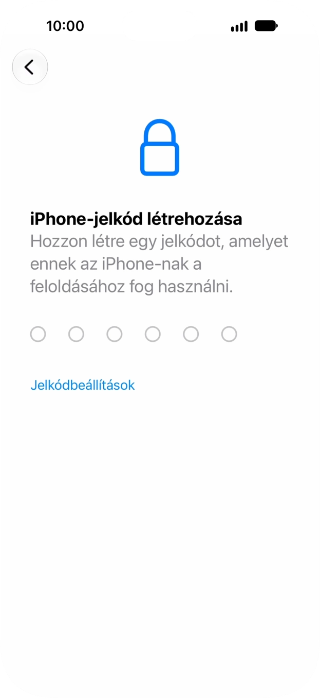 Válaszd a Jelkódbeállítások lehetőséget. Válaszd a Jelkódbeállítások lehetőséget.
