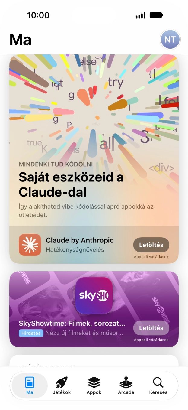 Válaszd a Keresés lehetőséget.