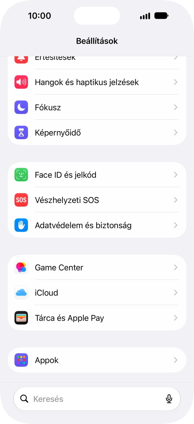 Válaszd a Face ID és jelkód lehetőséget. Válaszd a Face ID és jelkód lehetőséget.