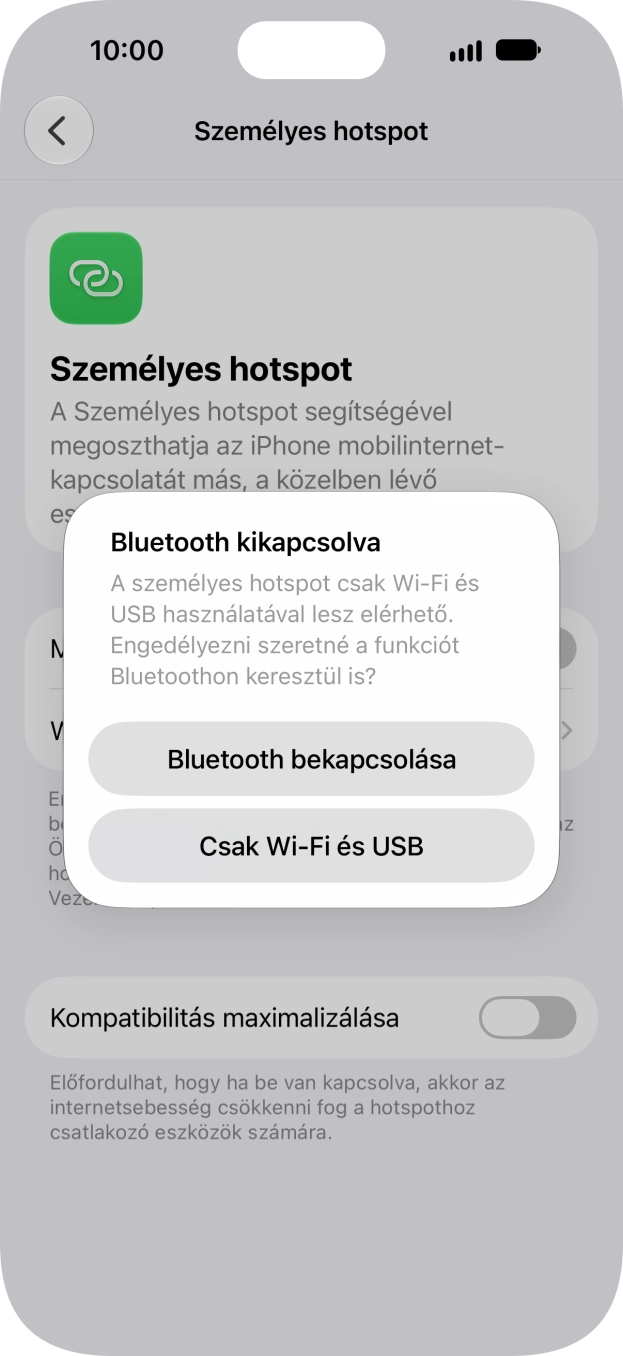 Amennyiben be van kapcsolva a Wi-Fi, válaszd a Csak Wi-Fi és USB lehetőséget. Amennyiben be van kapcsolva a Wi-Fi, válaszd a Csak Wi-Fi és USB lehetőséget.