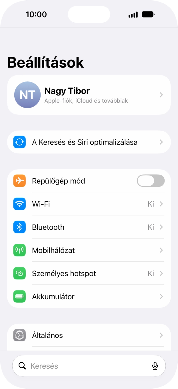 Válaszd az Általános lehetőséget. Válaszd az Általános lehetőséget.