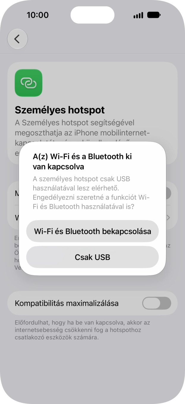 Amennyiben ki van kapcsolva a Wi-Fi, válaszd a Wi-Fi és Bluetooth bekapcsolása lehetőséget. Amennyiben ki van kapcsolva a Wi-Fi, válaszd a Wi-Fi és Bluetooth bekapcsolása lehetőséget.