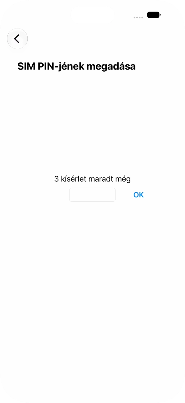 Amennyiben a SIM-kártyád zárolva van, írd be a PIN-kódodat, és válaszd az OK lehetőséget. Amennyiben a SIM-kártyád zárolva van, írd be a PIN-kódodat, és válaszd az OK lehetőséget.