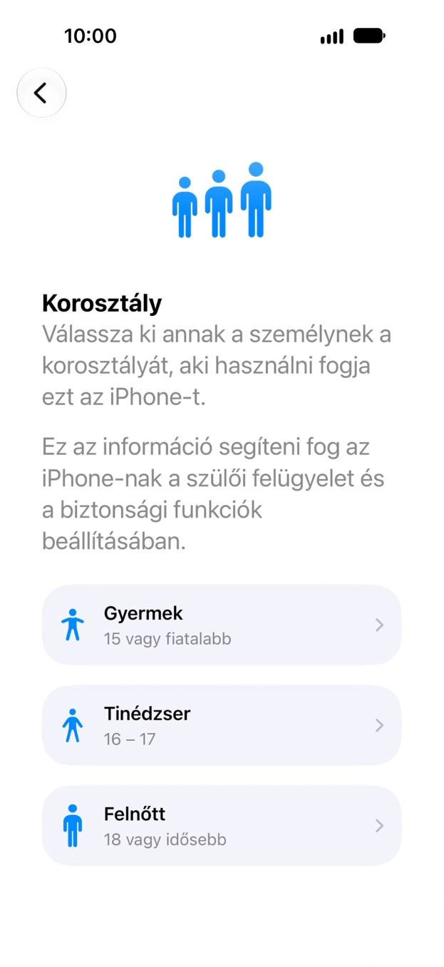 Válaszd a Felnőtt lehetőséget. Válaszd a Felnőtt lehetőséget.