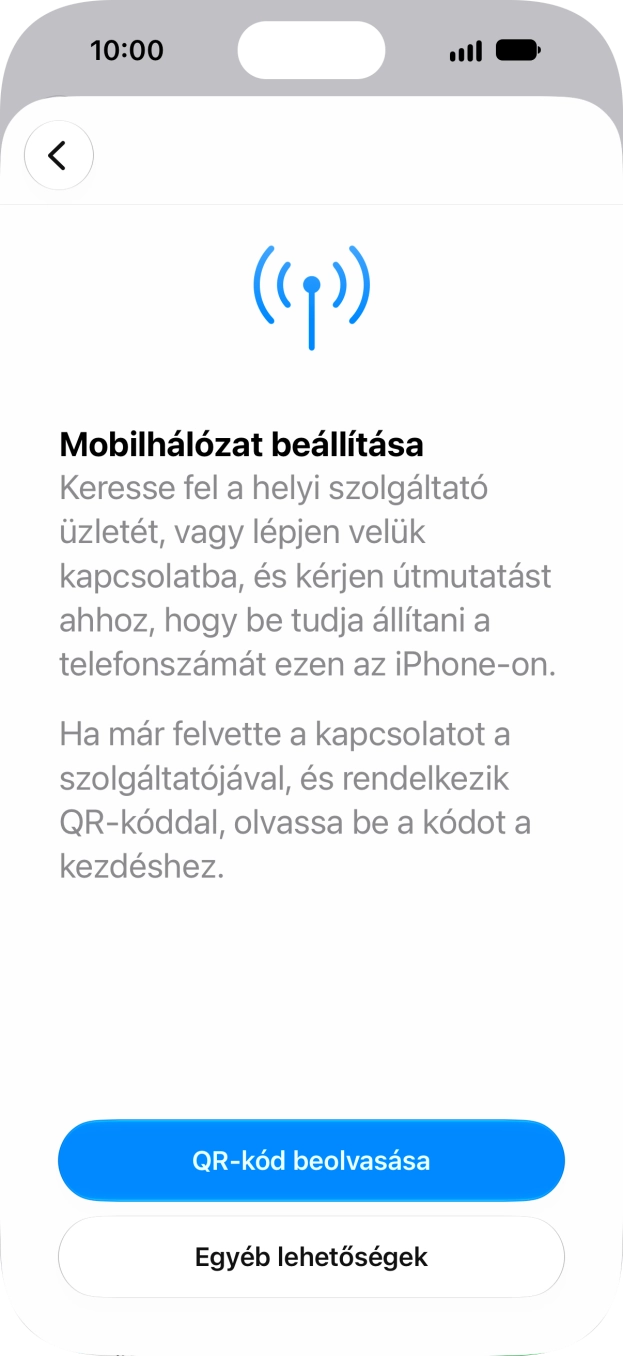 Válaszd a QR-kód beolvasása lehetőséget. Válaszd a QR-kód beolvasása lehetőséget.