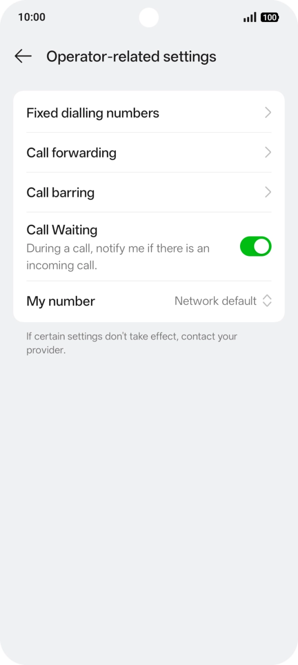 Press Call forwarding.