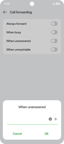 Key in +61101 and press OK.