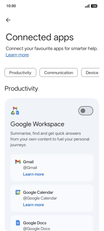 Press the indicator next to the required extension to turn on the function.