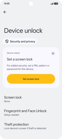 Press Fingerprint and Face Unlock.