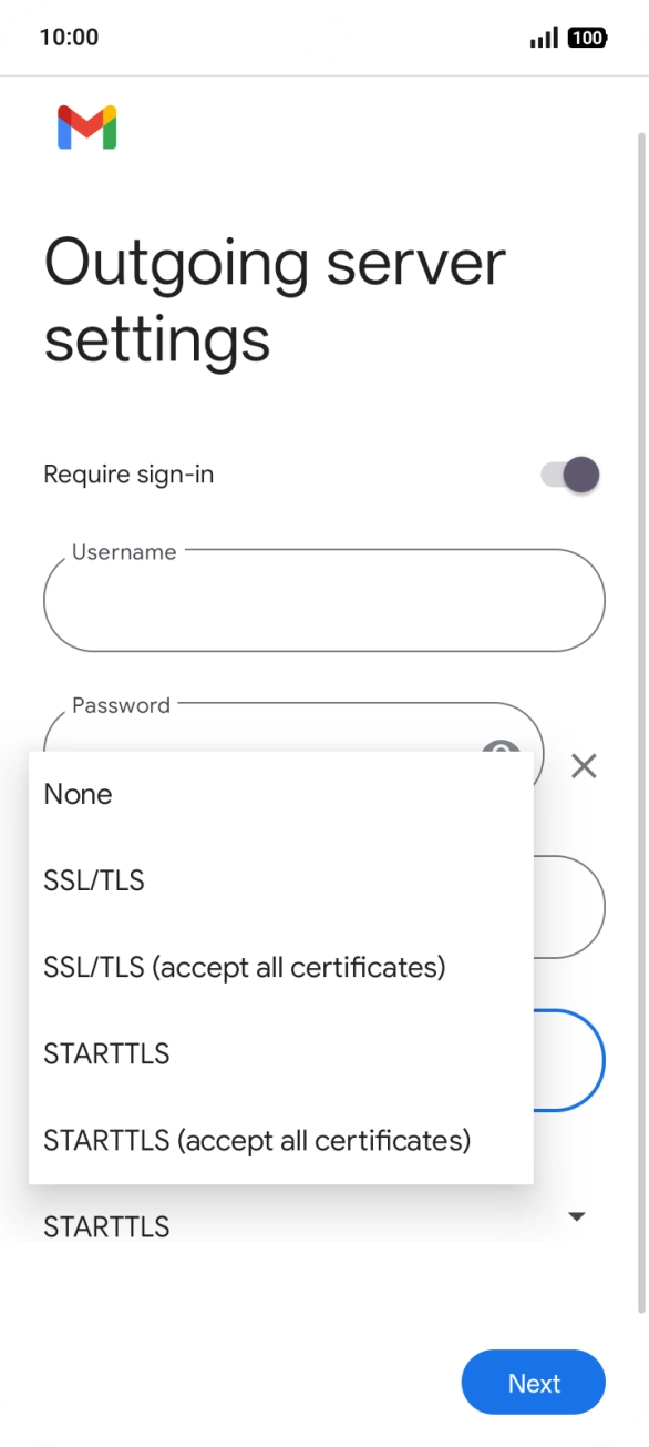 Press SSL/TLS. Press SSL/TLS.