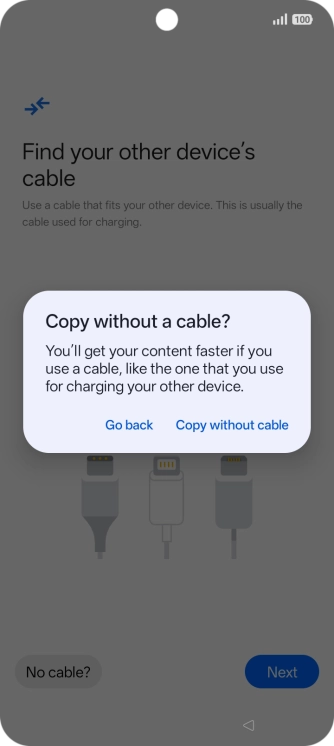 Press Copy without cable.
