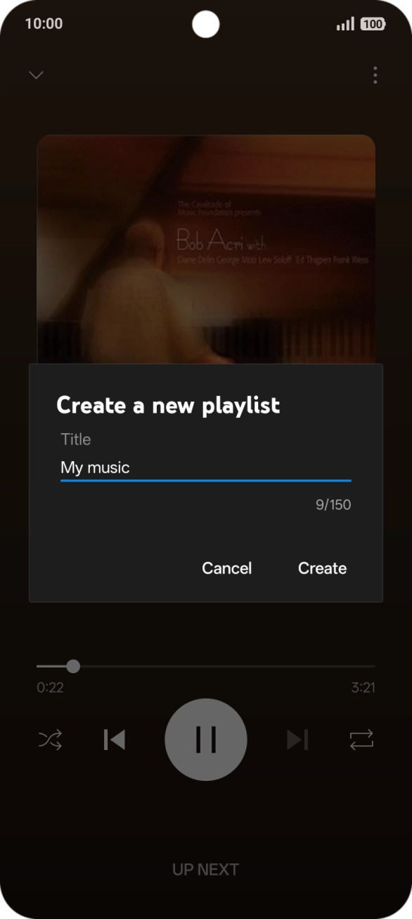 Key in a name for the playlist and press Create.