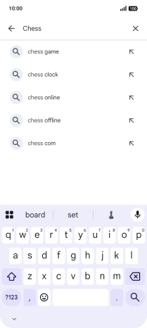 Press the search icon. Press the search icon.