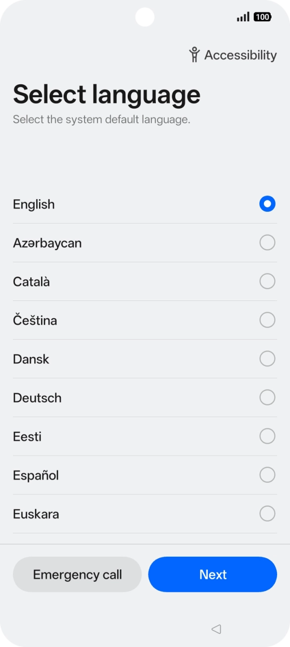 Press the required language.