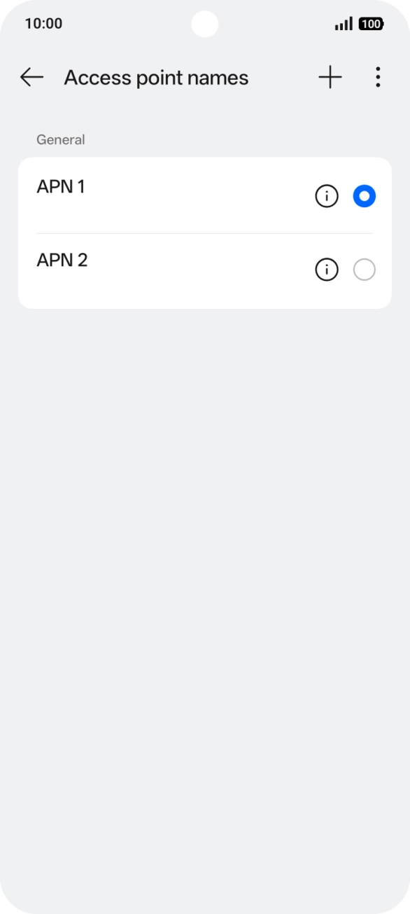 Press the field next to the data connection to activate it.