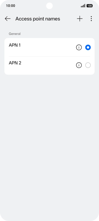 Press the field next to the data connection to activate it. Press the field next to the data connection to activate it.