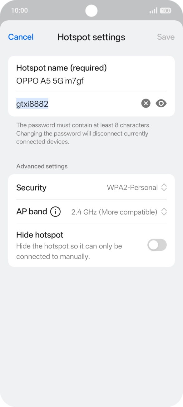 Press the field below 