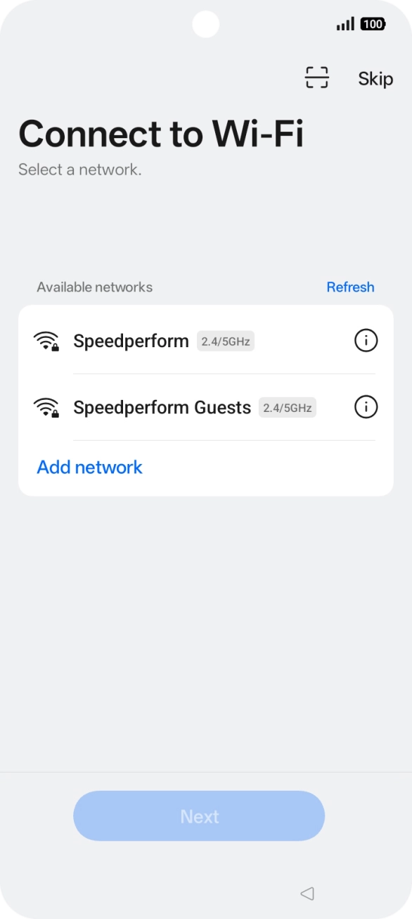 Press the required Wi-Fi network.