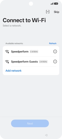 Press the required Wi-Fi network.