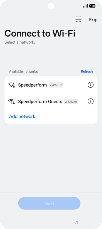 Press the required Wi-Fi network.