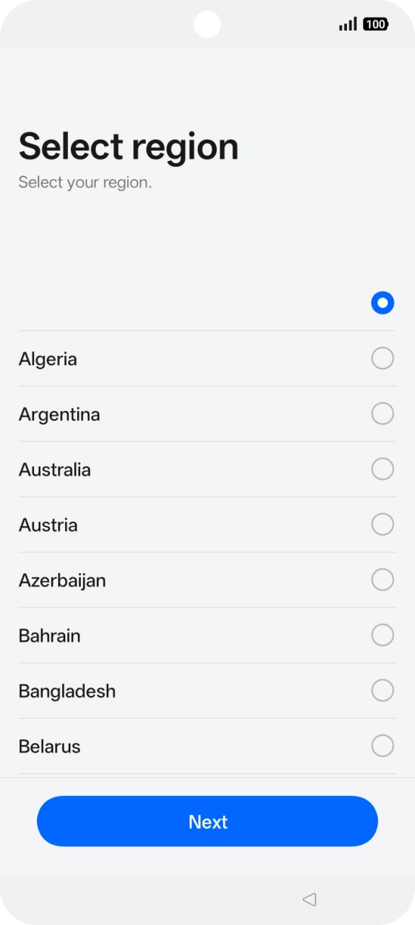 Press the required country.