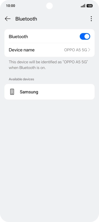 Press the required Bluetooth device and follow the instructions on the screen to pair the device with your phone.