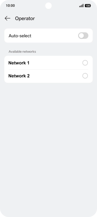 Press the required network.