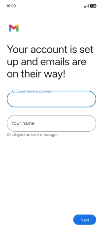Press Your name and key in the required sender name.