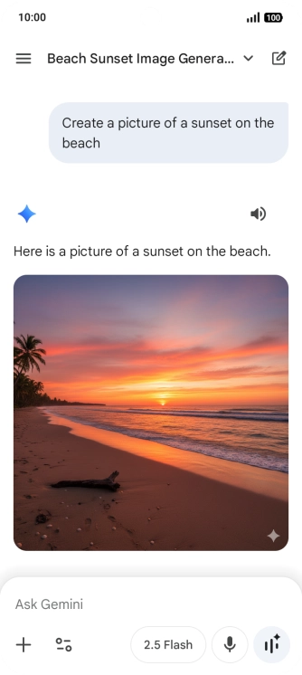 You can also ask Gemini to generate a picture based on your description.