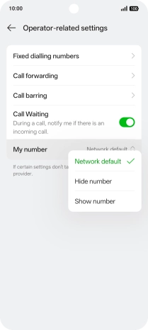 Press Show number to turn on caller identification.