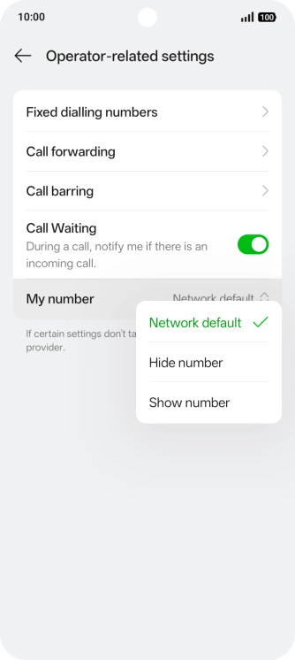 Press Show number to turn on caller identification.