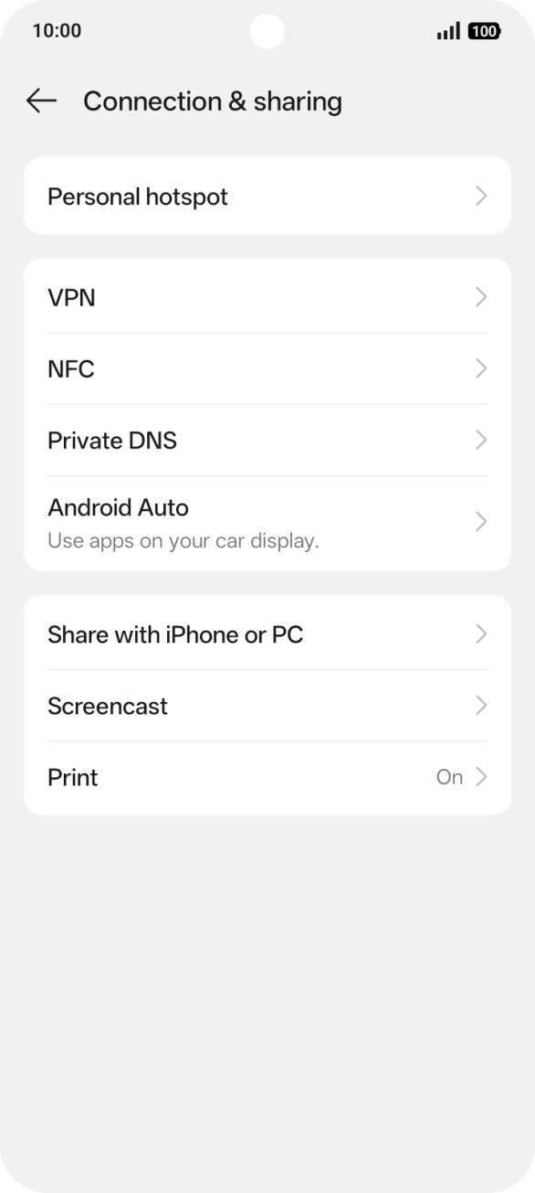 Press Personal hotspot.