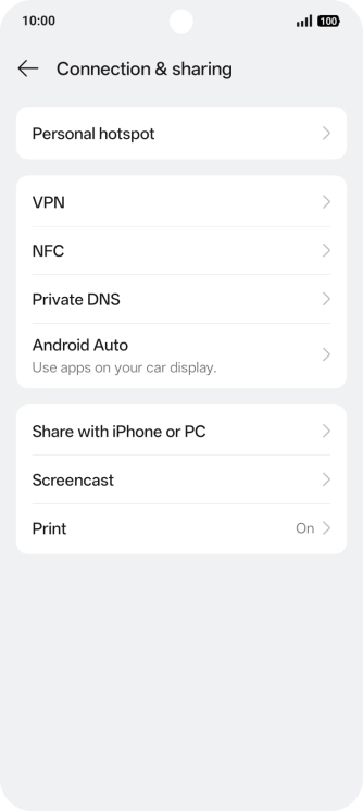 Press Personal hotspot.