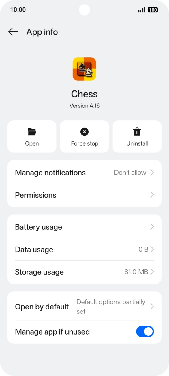 Press Storage usage.