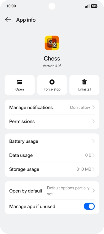 Press Storage usage.