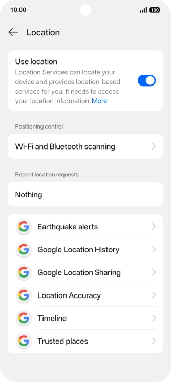 Press Location Accuracy.