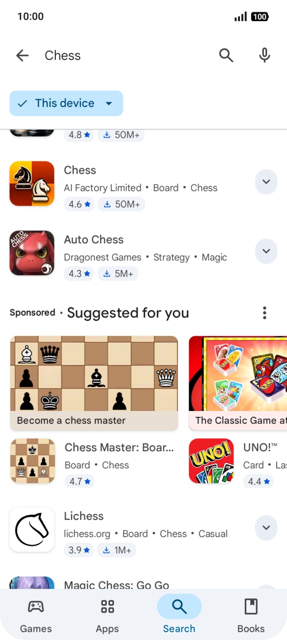 Press the required app.