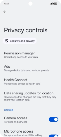 Press Permission manager.
