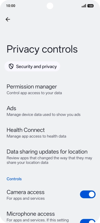 Press Permission manager.